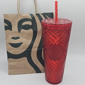 NEW - Starbucks - Holiday 2021 - Jeweled Cold Cup Tumbler - Venti - Red